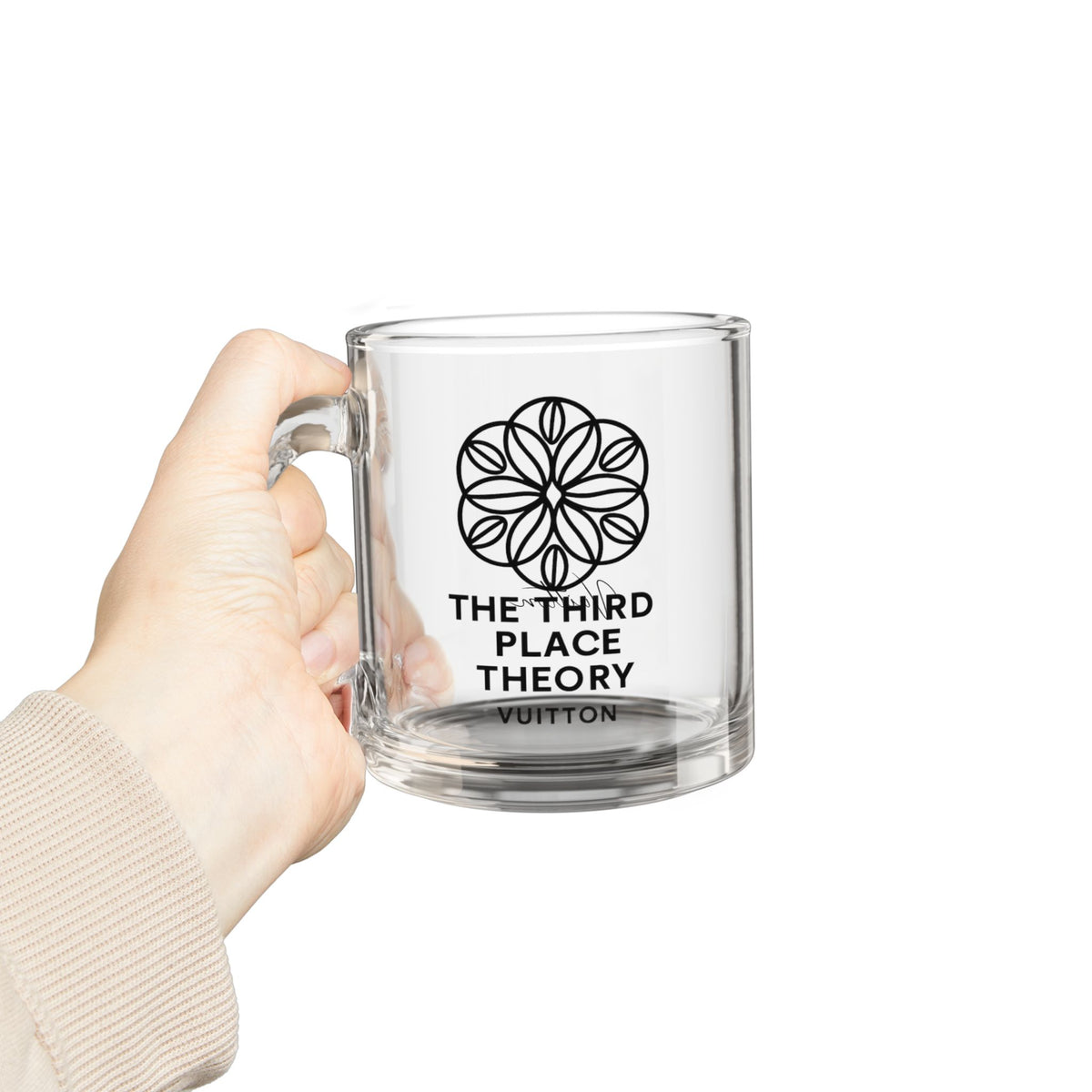 Third Place Theory Clear Glass Coffee/Tea Mug 10oz