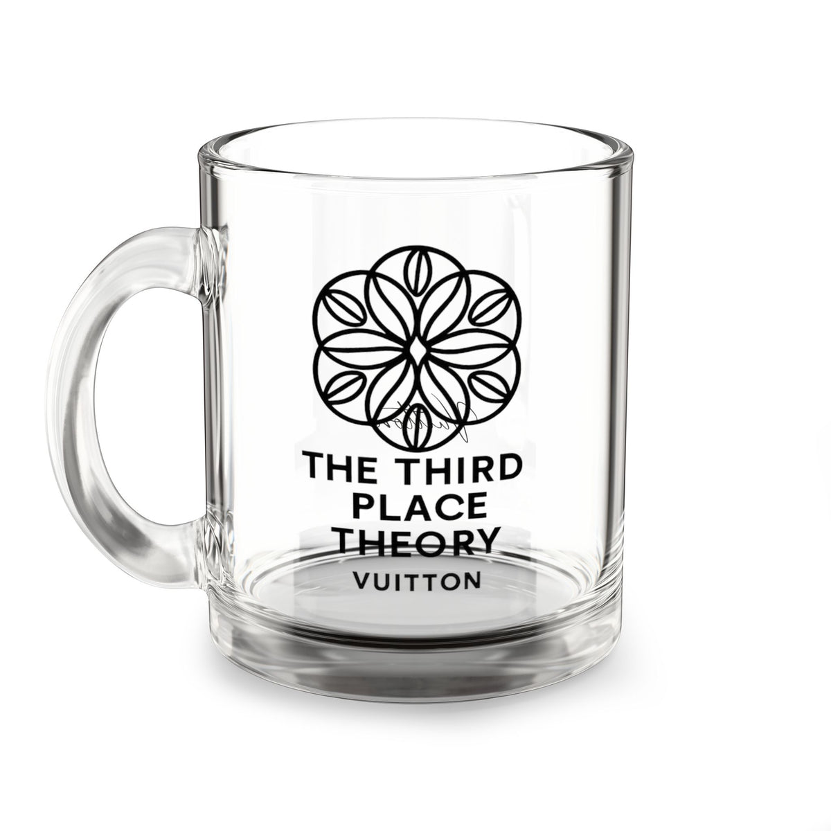 Third Place Theory Clear Glass Coffee/Tea Mug  10oz